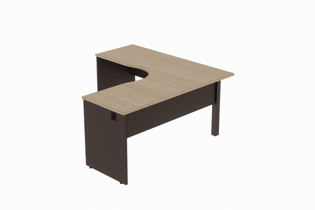Mesa de escritório em L ergonômica com pé painel Versatile